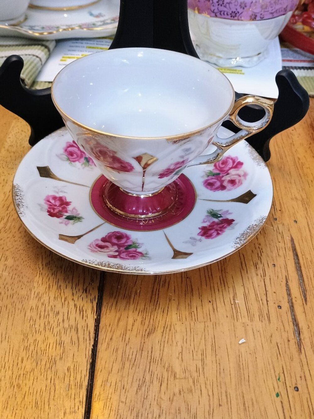 These are vintage Royal Halsey Very Fine Bone China teacup and saucer